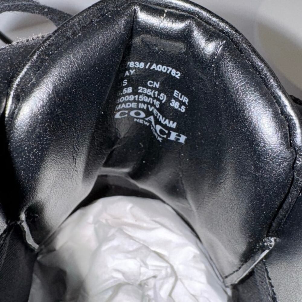 Coach Ray Outline High Top Sneakers style in black smoke #Q7838 - Picture 12 of 13